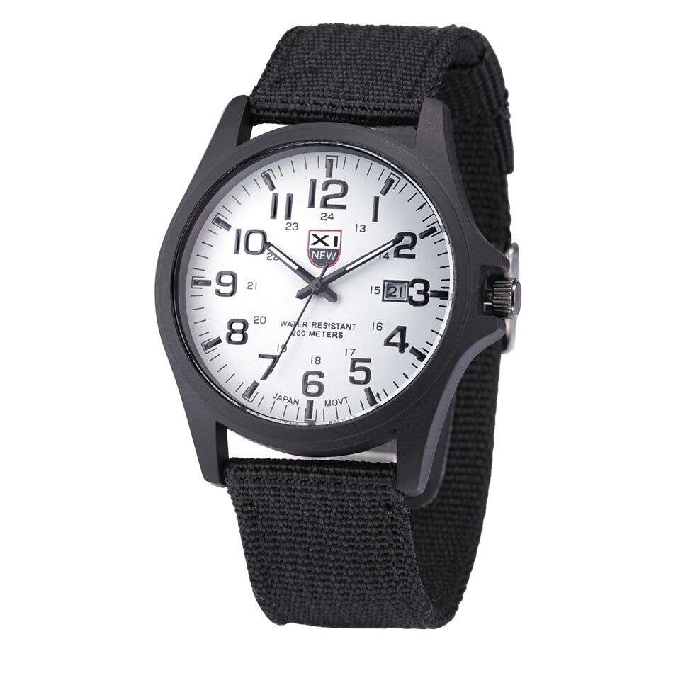 Montre analogique homme à bracelet nylon et cadran 24 heures