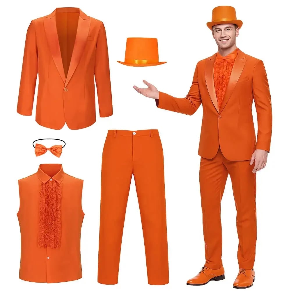 Déguisement homme avec veste, pantalon et haut-de-forme