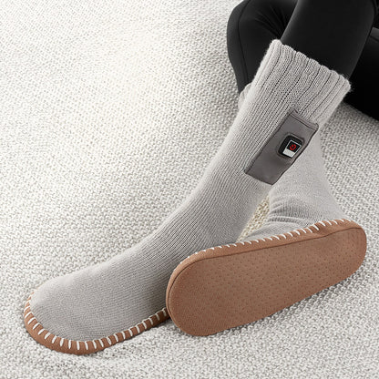 Chaussons-chaussettes chauffants rechargeables antidérapants