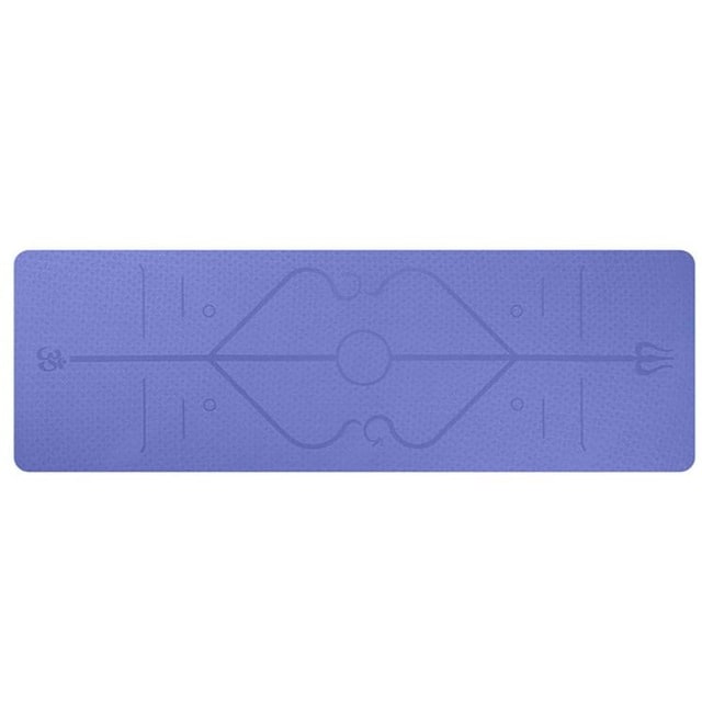 Tapis de yoga en TPE avec repères d'alignement, 6 mm