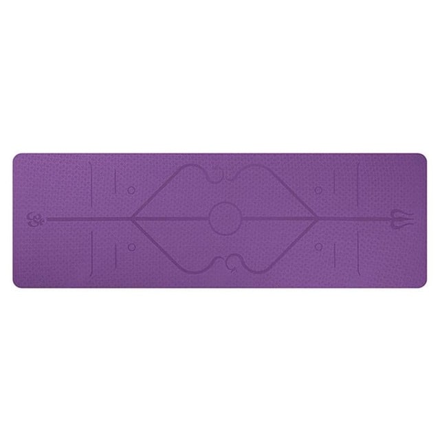 Tapis de yoga en TPE avec repères d'alignement, 6 mm