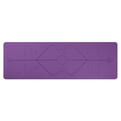 Tapis de yoga en TPE avec repères d'alignement, 6 mm