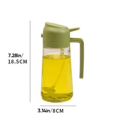 Distributeur d'huile en verre avec pulvérisateur et bec verseur