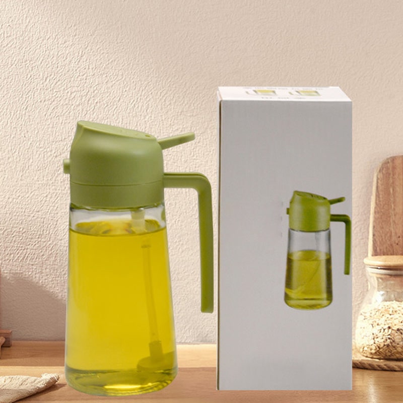 Distributeur d'huile en verre avec pulvérisateur et bec verseur