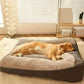 Panier pour chien en peluche gaufrée avec housse lavable