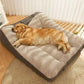 Panier pour chien en peluche gaufrée avec housse lavable