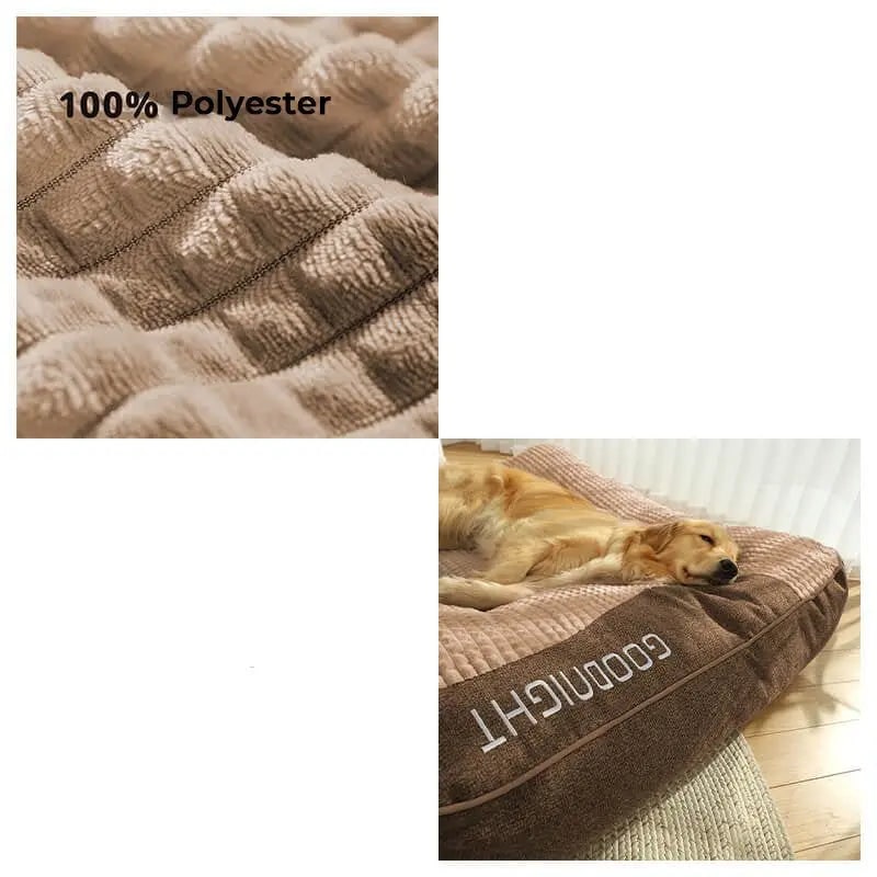 Panier pour chien en peluche gaufrée avec housse lavable