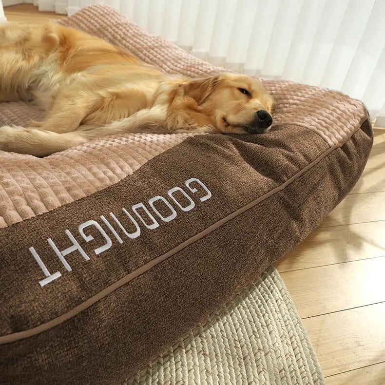 Panier pour chien en peluche gaufrée avec housse lavable