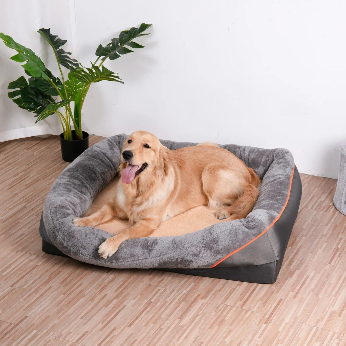 Panier pour chien en mousse avec housse polaire amovible