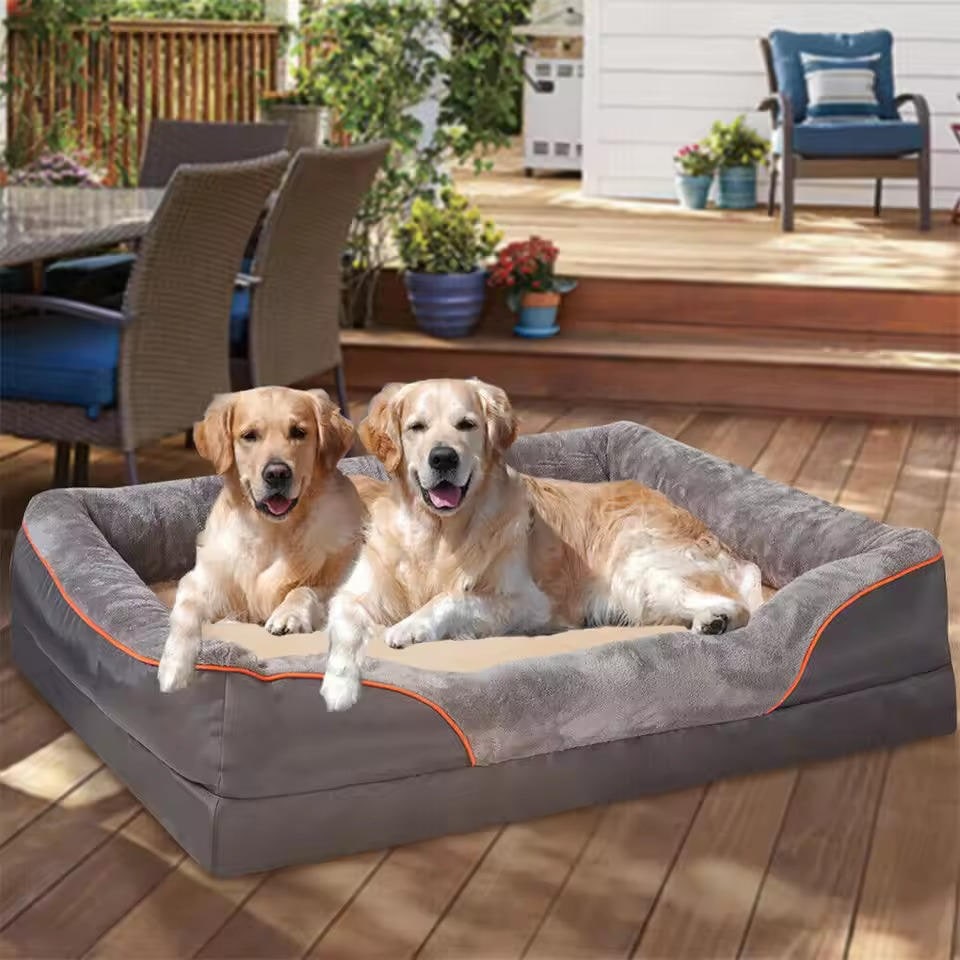 Panier pour chien en mousse avec housse polaire amovible