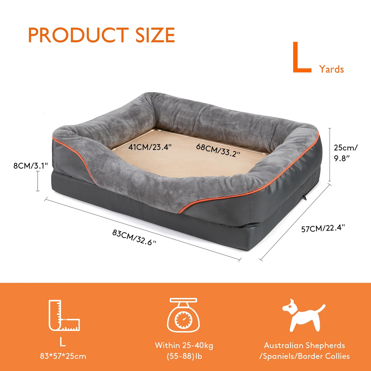 Panier pour chien en mousse avec housse polaire amovible