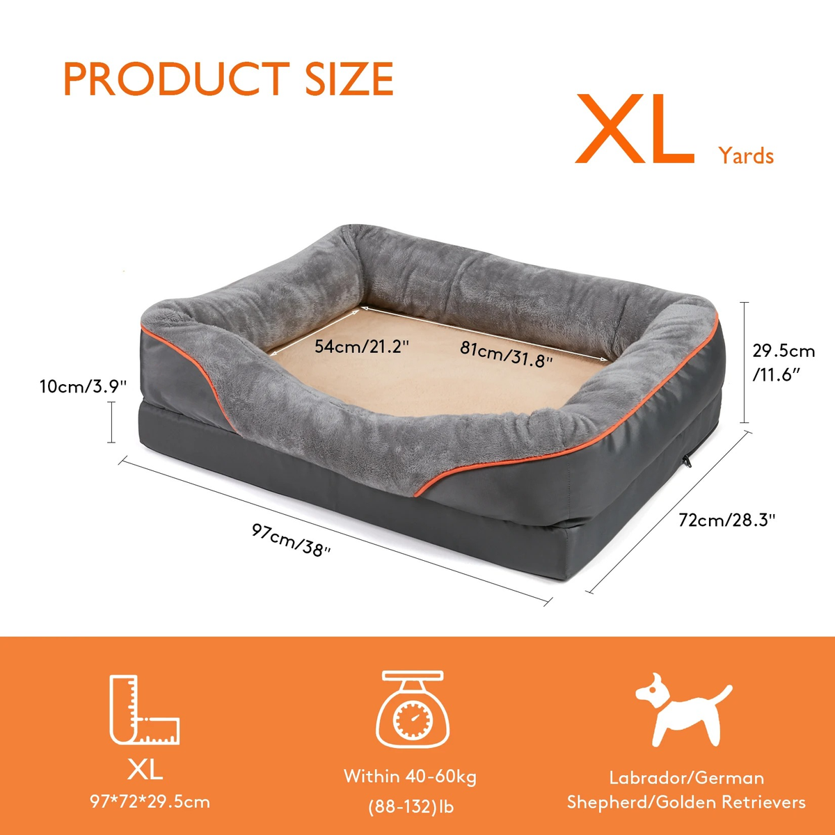 Panier pour chien en mousse avec housse polaire amovible