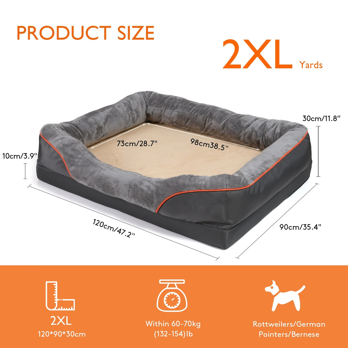 Panier pour chien en mousse avec housse polaire amovible