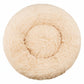 Panier rond pour chien en fausse fourrure à rebord surélevé