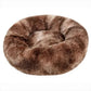 Panier rond pour chien en fausse fourrure à rebord surélevé