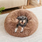 Panier rond pour chien en fausse fourrure à rebord surélevé
