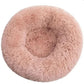 Panier rond pour chien en fausse fourrure à rebord surélevé