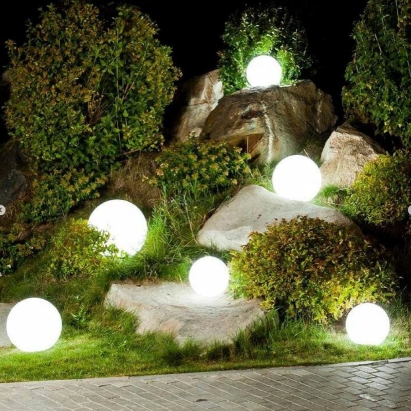 Globe lumineux extérieur portable à lumière chaude