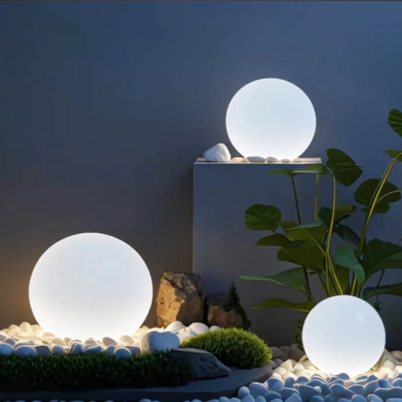 Globe lumineux extérieur portable à lumière chaude
