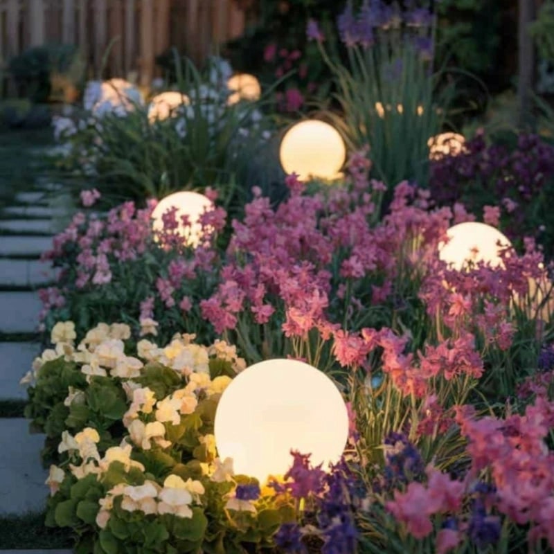 Globe lumineux extérieur portable à lumière chaude