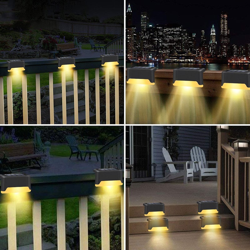Lampe solaire pour marche et clôture à lumière chaude