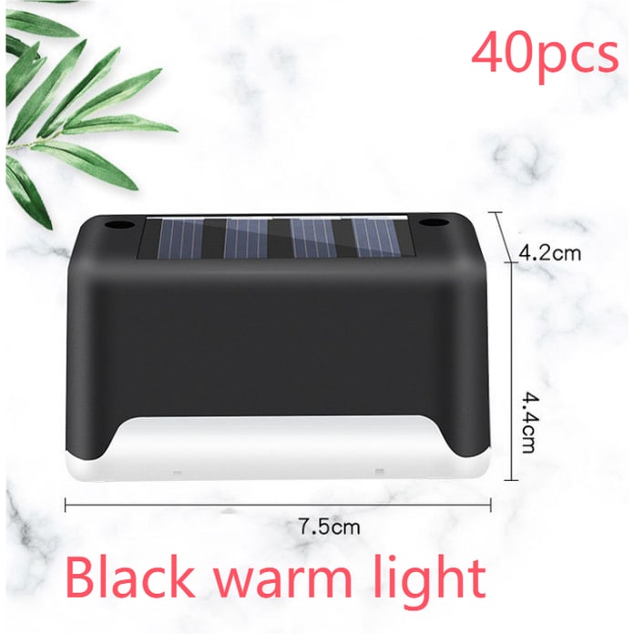 Lampe solaire pour marche et clôture à lumière chaude