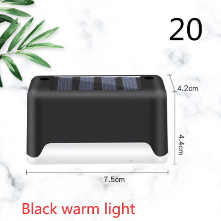 Lampe solaire pour marche et clôture à lumière chaude