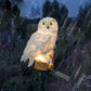 Lampe solaire de jardin en résine à motif de chouette