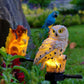 Lampe solaire de jardin en résine à motif de chouette