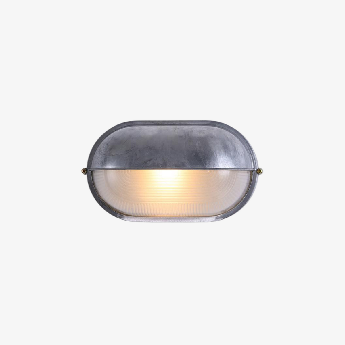 Applique extérieure ovale à diffuseur en verre rainuré
