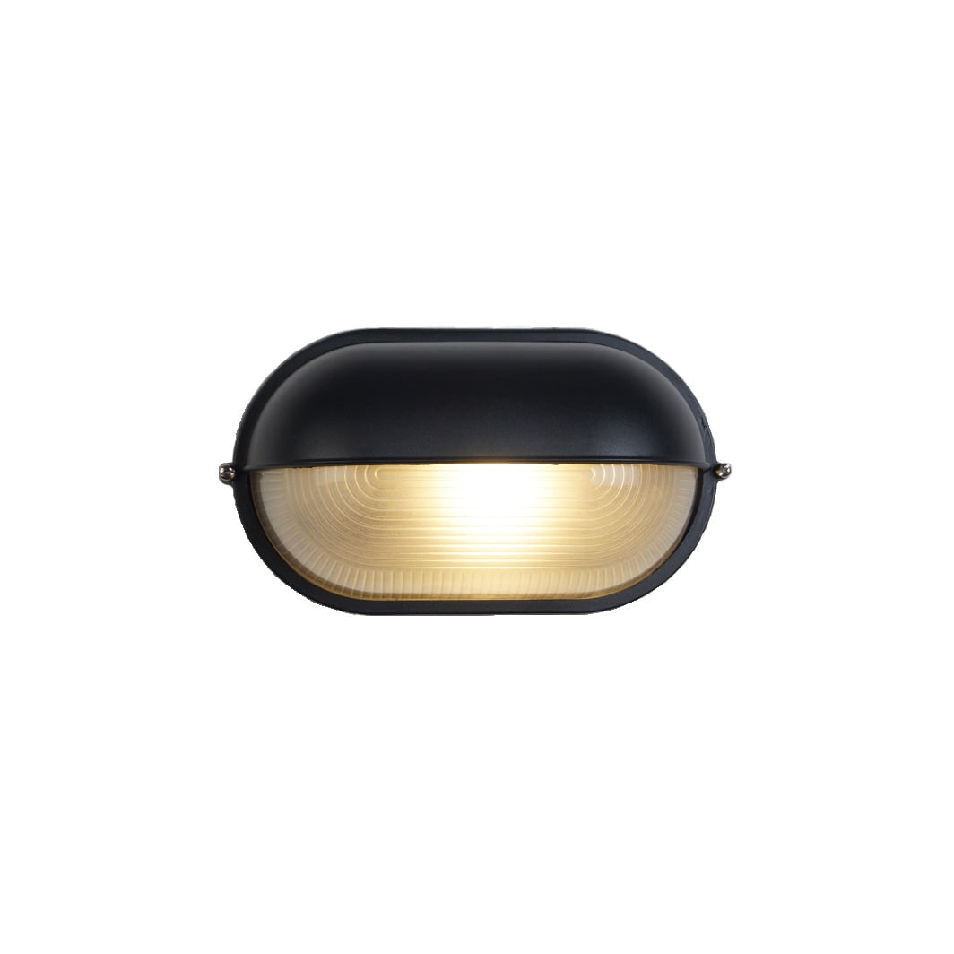 Applique extérieure ovale à diffuseur en verre rainuré