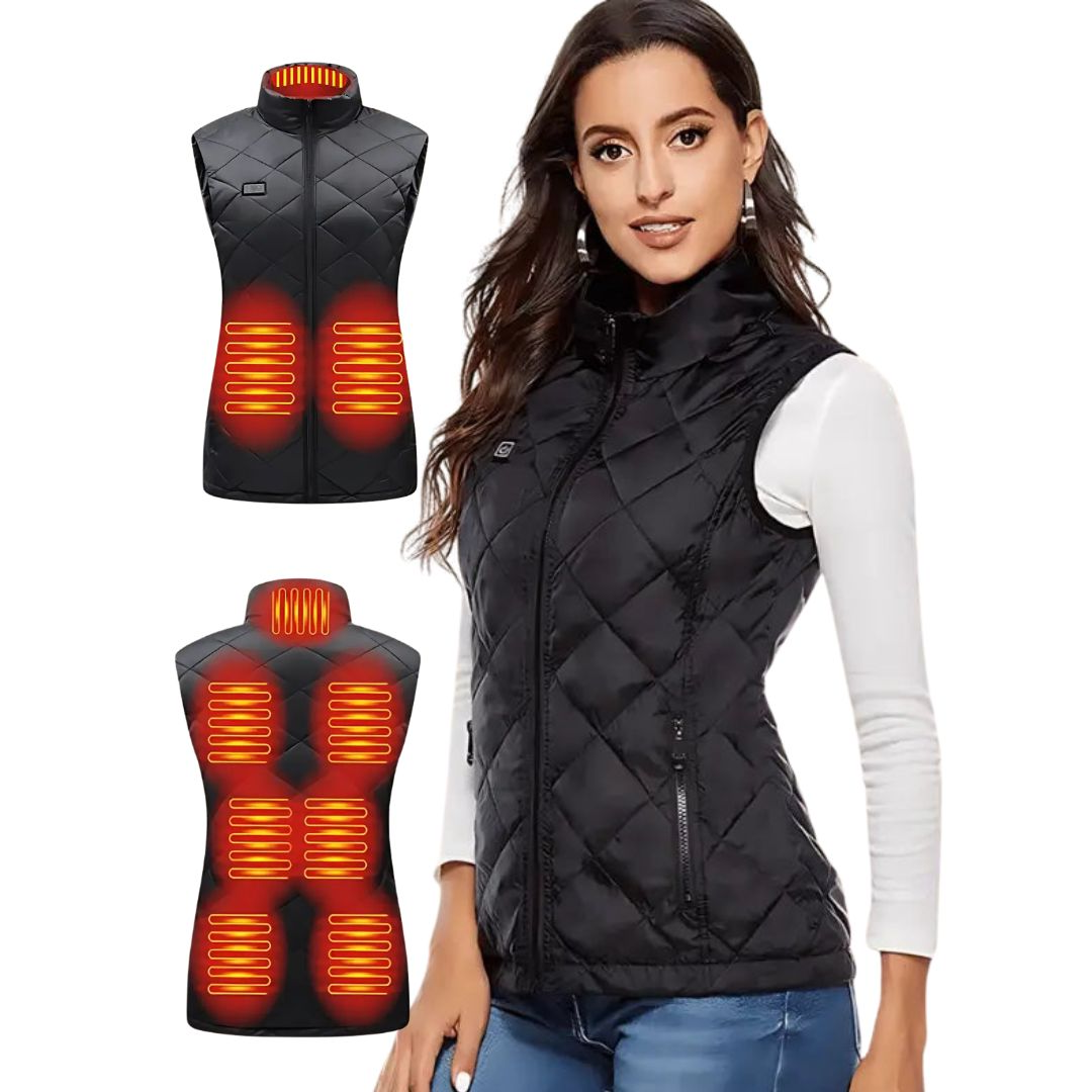 Gilet chauffant pour femme à 9 zones, alimentation USB