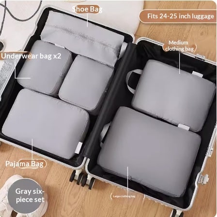 Lot de six ou huit organiseurs de valise en polyester