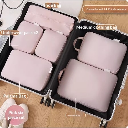 Lot de six ou huit organiseurs de valise en polyester