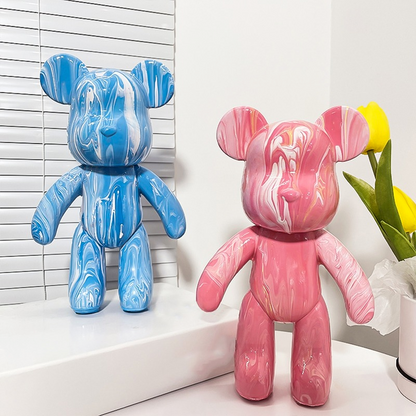 Ourson décoratif vierge à peindre avec bras articulés