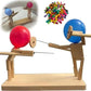 Jeu de duel en bois avec marionnettes et ballons