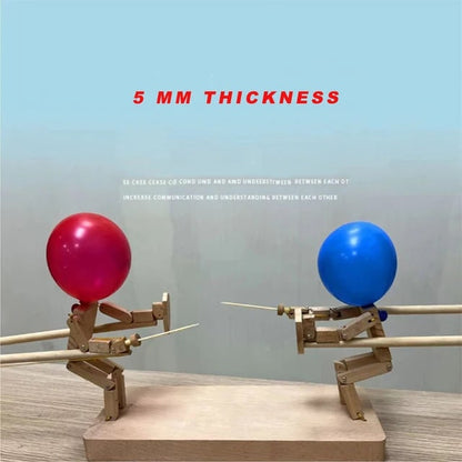 Jeu de duel en bois avec marionnettes et ballons