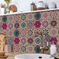 Lot de vingt-quatre stickers carreaux à motifs mandala