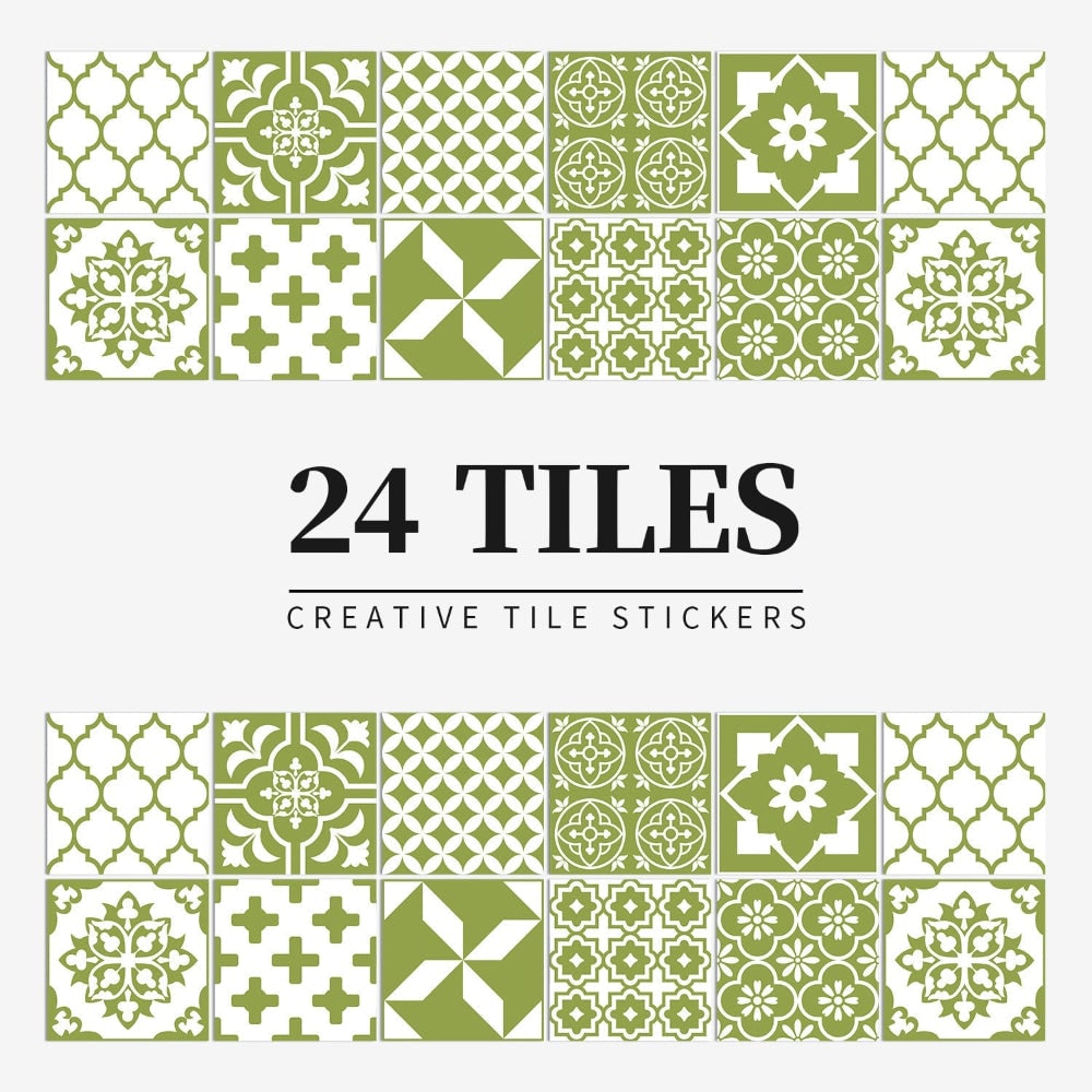 Lot de vingt-quatre stickers carreaux à motifs mandala
