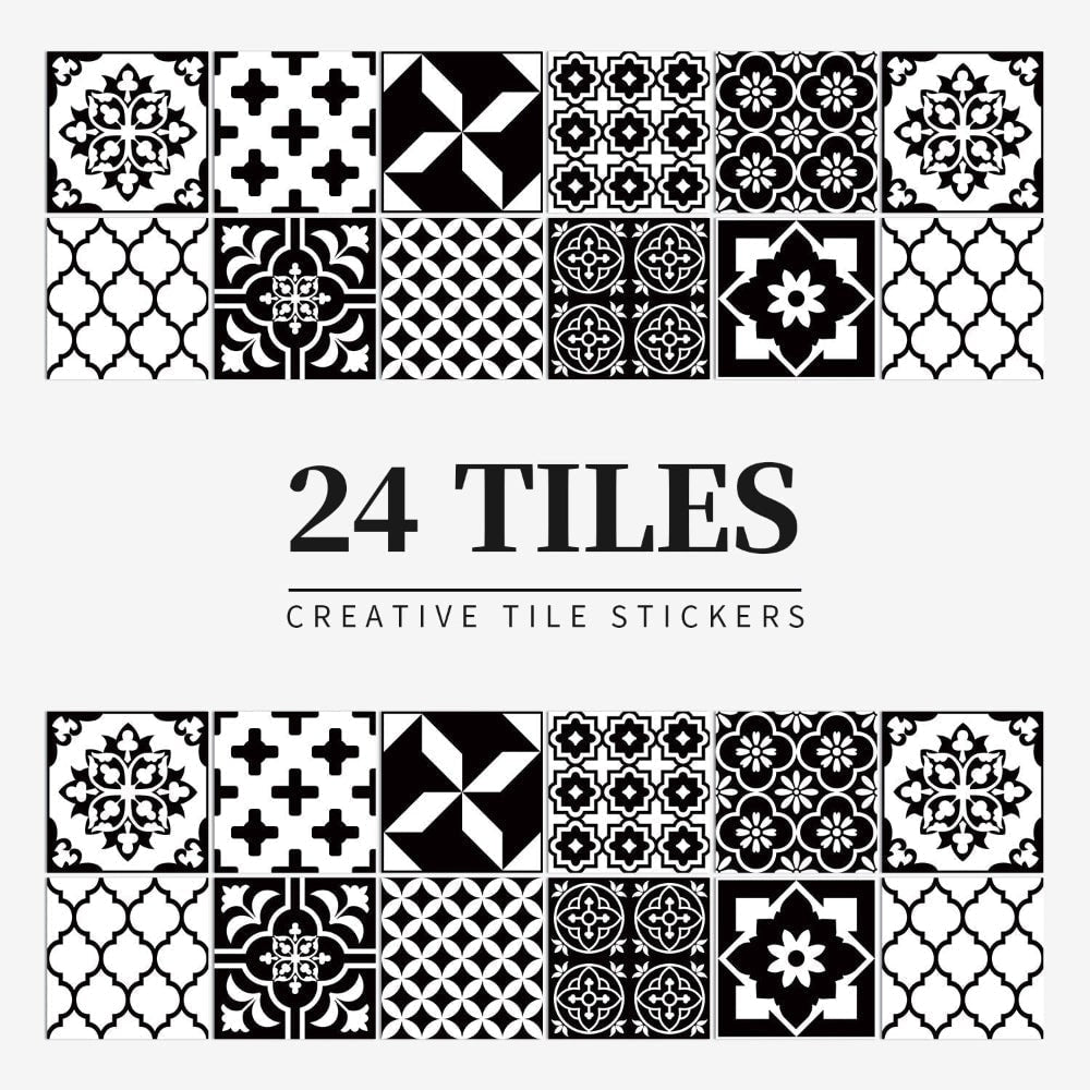 Lot de vingt-quatre stickers carreaux à motifs mandala