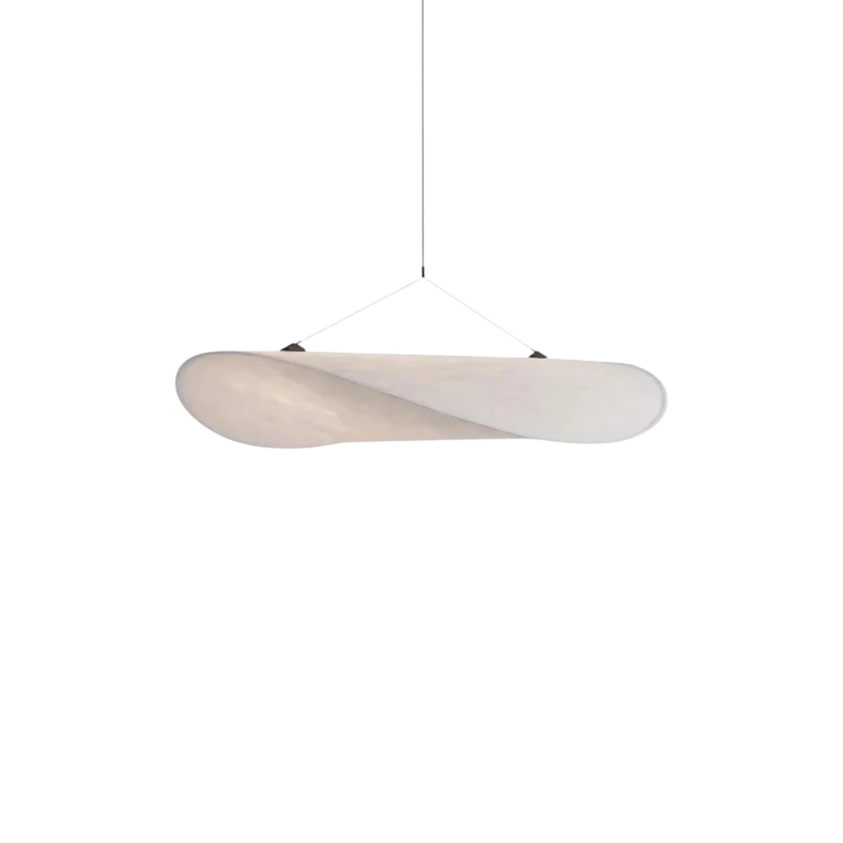 Suspension à abat-jour ondulé et lumière diffuse