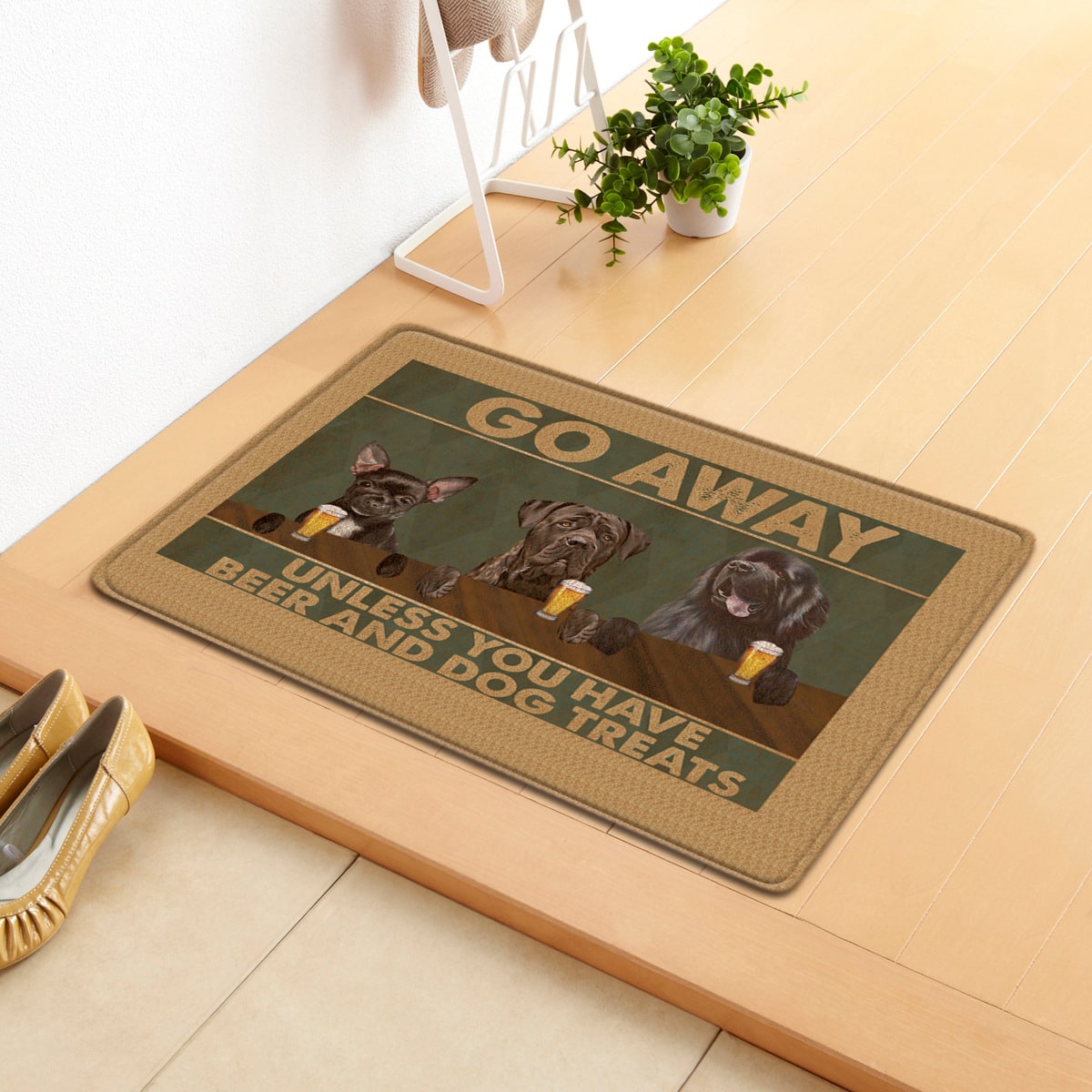 Tapis d'entrée lavable à illustrations d'animaux