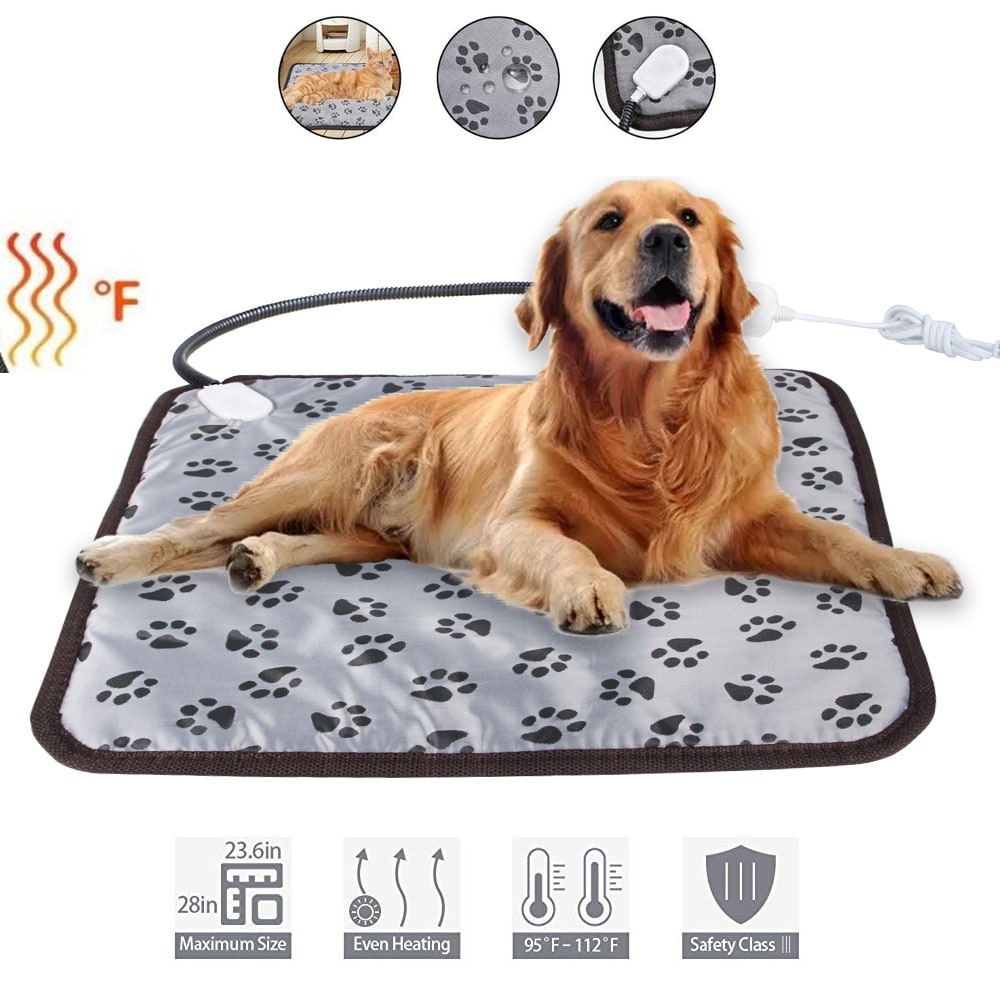 Tapis chauffant électrique pour chien et chat avec commande