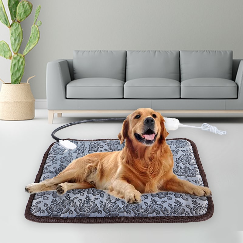 Tapis chauffant électrique pour chien et chat avec commande