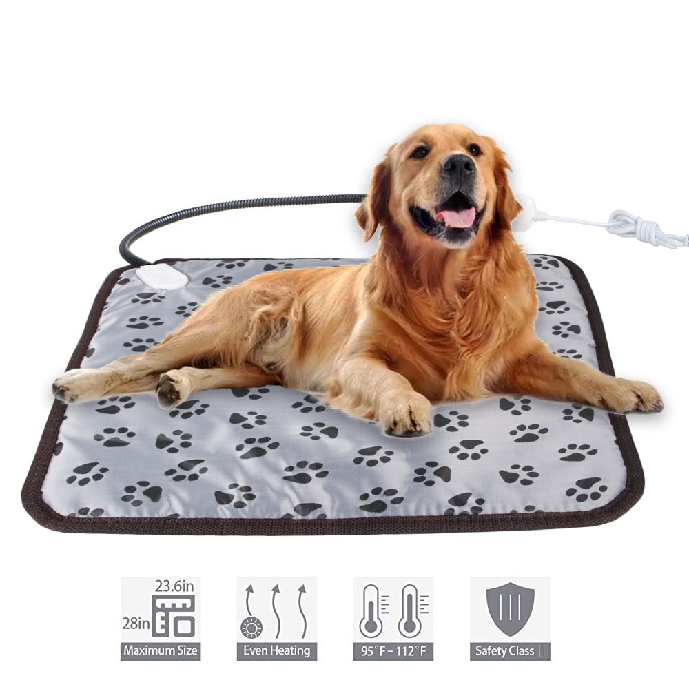 Tapis chauffant électrique pour chien et chat avec commande