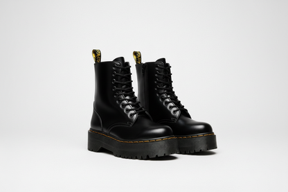 Bottines à plateforme avec lacets et fermeture latérale