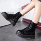 Bottines à plateforme avec lacets et fermeture latérale