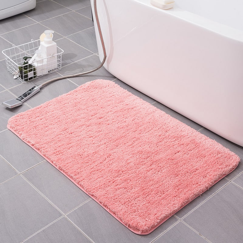 Tapis de salle de bain en microfibre pelucheuse