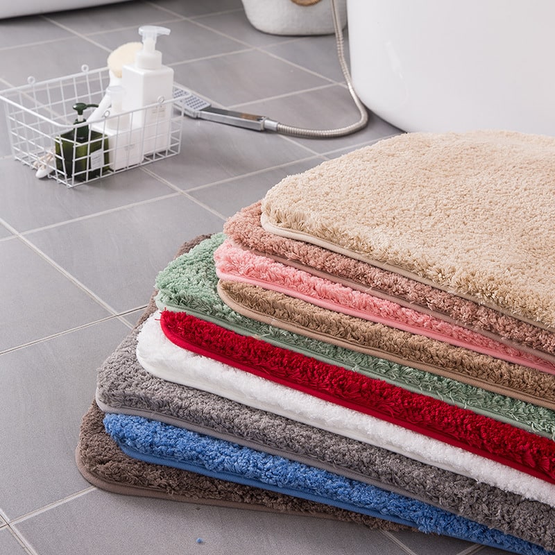 Tapis de salle de bain en microfibre pelucheuse