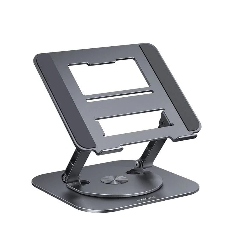 Support d'ordinateur portable pliable en aluminium à base rotative